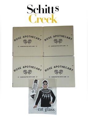 SCHITTS CREEK BUNDLE COASTERS VINYL STICKER DAVID ROSE APOTHECARY